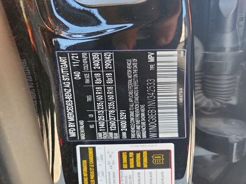 Aukcja sprzedaży 2022 Mercedes-benz Glc, vin: W1N0G8EB1NV342533, numer aukcji: 69492906