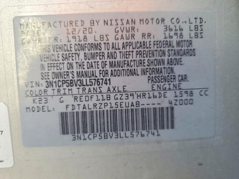Продаж на аукціоні авто 2020 Nissan Kicks, vin: 3N1CP5BV3LL576741, номер лоту: 68303826