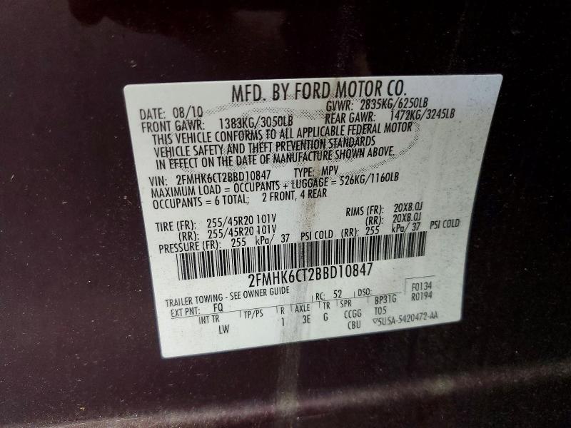 Aukcja sprzedaży 2011 Ford Flex, vin: 2FMHK6CT2BBD10847, numer aukcji: 68809186