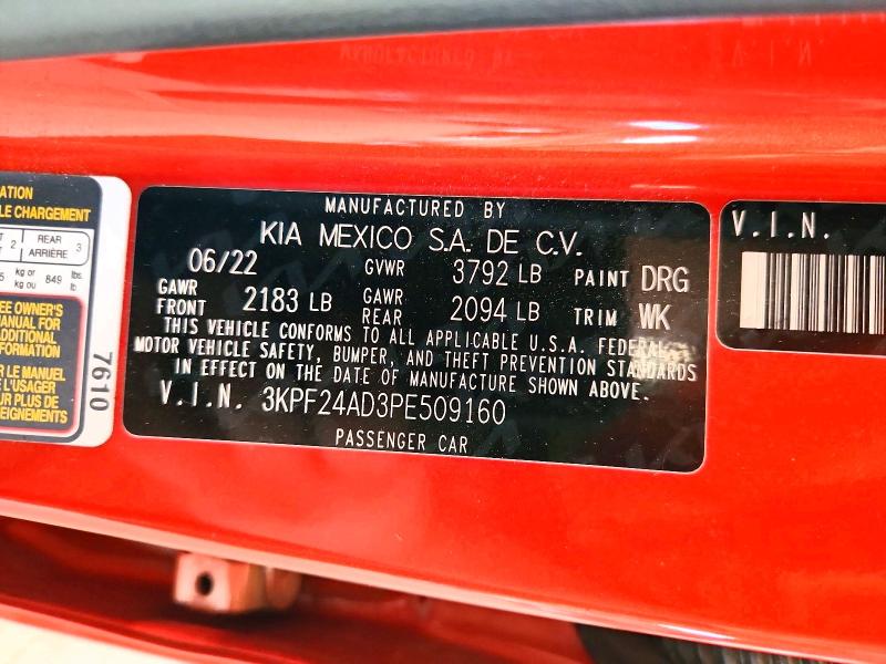 69233936 :رقم المزاد ، 3KPF24AD3PE509160 vin ، 2023 Kia Forte مزاد بيع