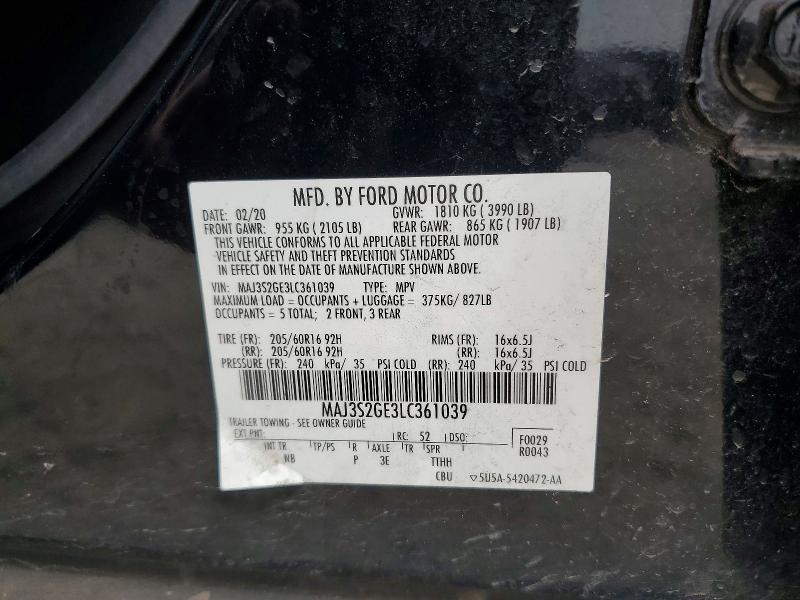 Aukcja sprzedaży 2020 Ford Ecosport, vin: MAJ3S2GE3LC361039, numer aukcji: 69305396