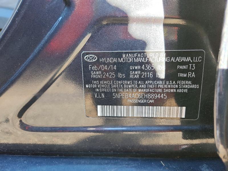 68137606 :رقم المزاد ، 5NPEB4AC6EH889445 vin ، 2014 Hyundai Sonata مزاد بيع