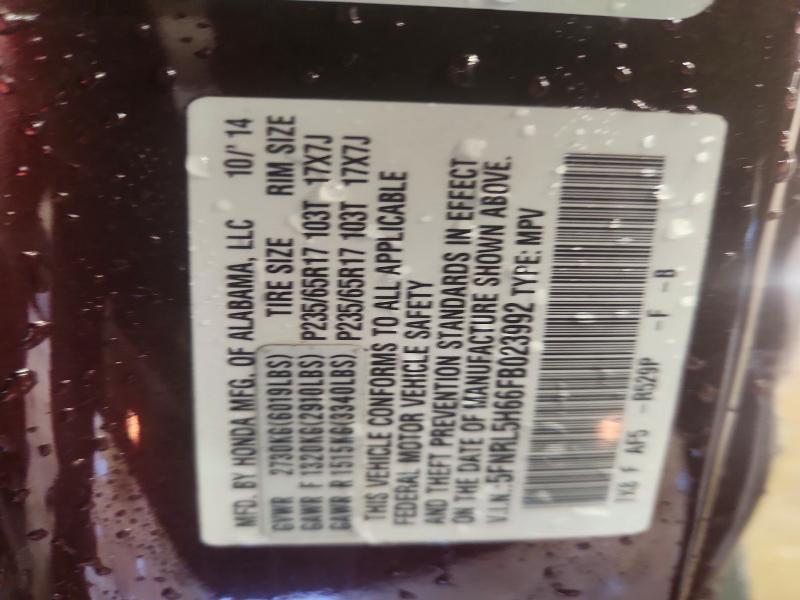 2015 Honda Odyssey მანქანა იყიდება აუქციონზე, vin: 5FNRL5H66FB023992, აუქციონის ნომერი: 68761786