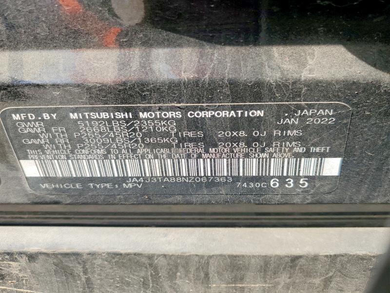 Продажа на аукционе авто 2022 Mitsubishi Outlander, vin: JA4J3TA88NZ067363, номер лота: 69131156