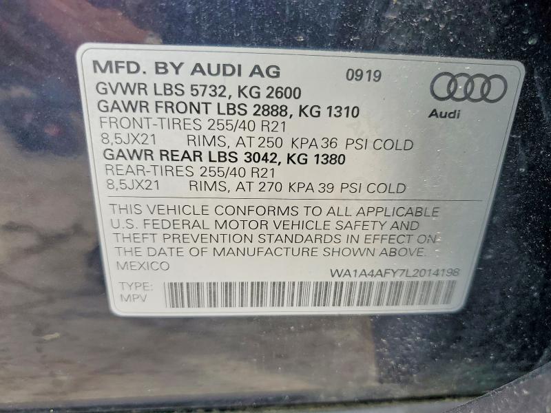 Aukcja sprzedaży 2020 Audi Sq5, vin: WA1A4AFY7L2014198, numer aukcji: 68688666