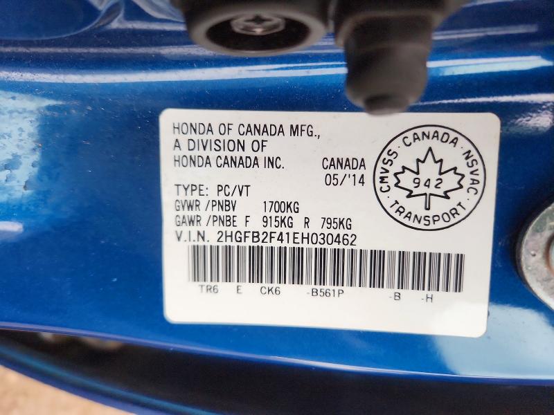 Продаж на аукціоні авто 2014 Honda Civic, vin: 2HGFB2F41EH030462, номер лоту: 68484366