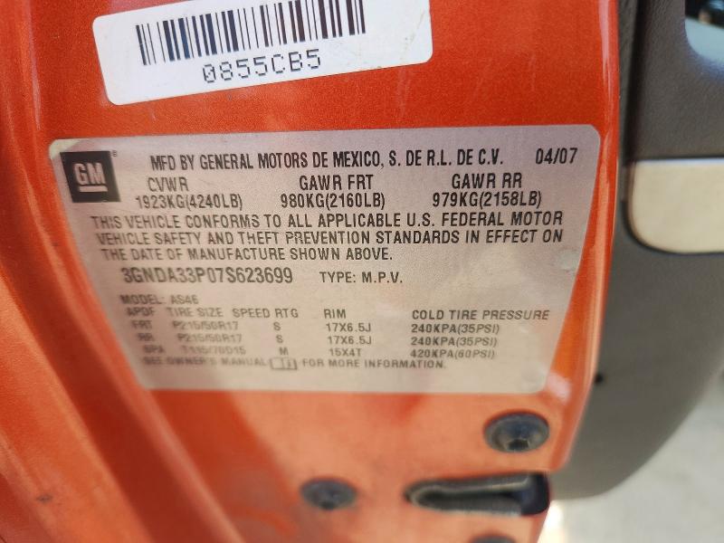 66321896 :رقم المزاد ، 3GNDA33P07S623699 vin ، 2007 Chevrolet Hhr مزاد بيع