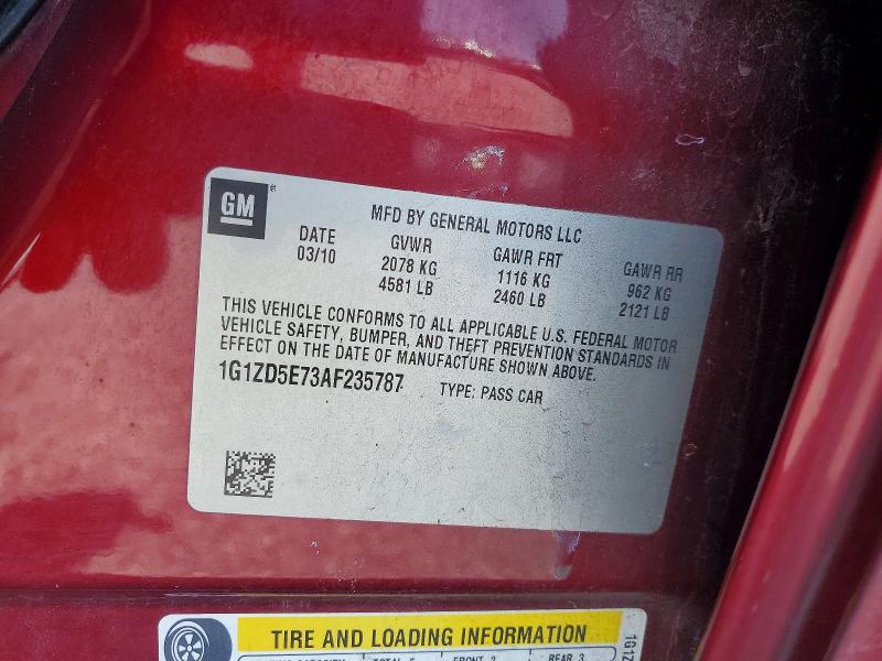 2010 Chevrolet Malibu მანქანა იყიდება აუქციონზე, vin: 1G1ZD5E73AF235787, აუქციონის ნომერი: 67275606