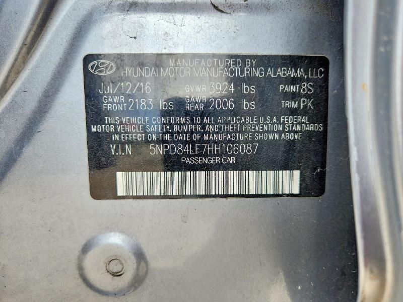 Продажа на аукционе авто 2017 Hyundai Elantra, vin: 5NPD84LF7HH106087, номер лота: 68149786