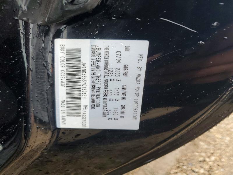 70891606 :رقم المزاد ، JM1NB3535Y0139654 vin ، 2000 Mazda Mx-5 Miata مزاد بيع