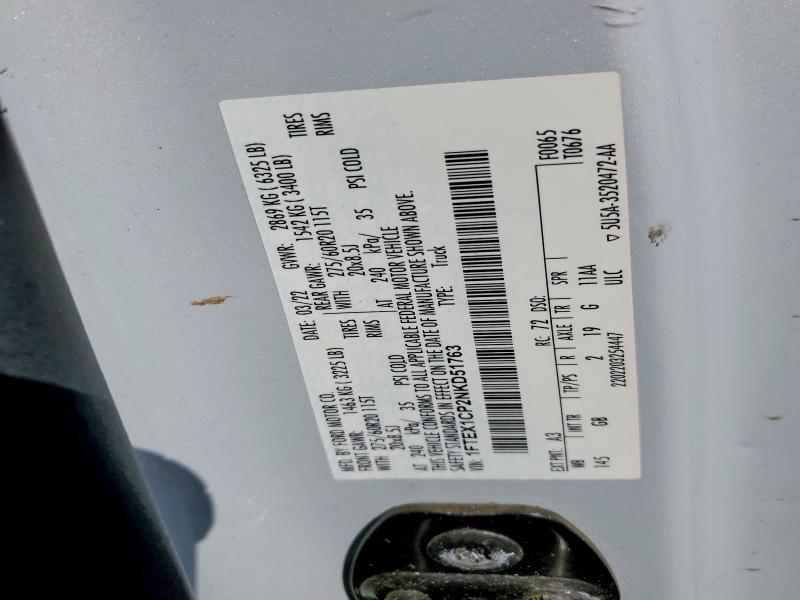 69060896 :رقم المزاد ، 1FTEX1CP2NKD51763 vin ، 2022 Ford F150 مزاد بيع