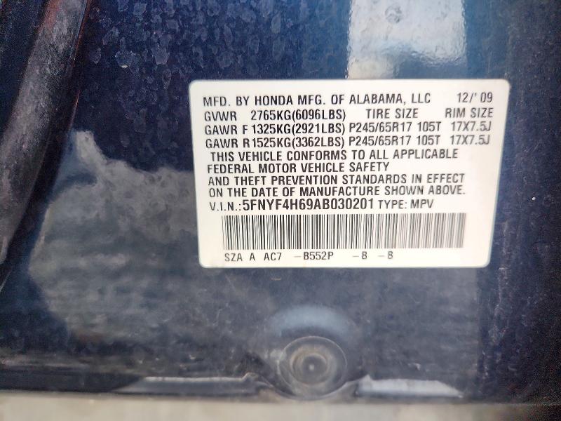 Aukcja sprzedaży 2010 Honda Pilot, vin: 5FNYF4H69AB030201, numer aukcji: 67558386