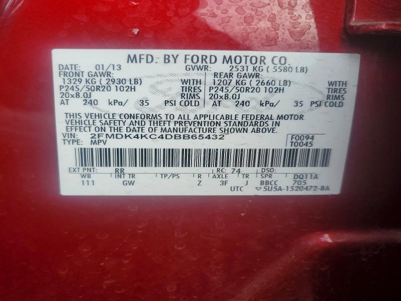 Aukcja sprzedaży 2013 Ford Edge, vin: 2FMDK4KC4DBB65432, numer aukcji: 67925486