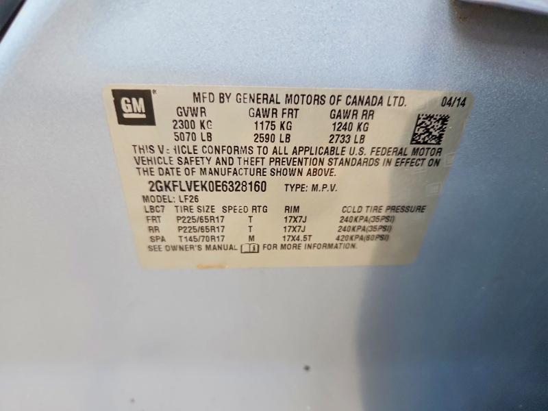 Aukcja sprzedaży 2014 Gmc Terrain, vin: 2GKFLVEK0E6328160, numer aukcji: 67744906