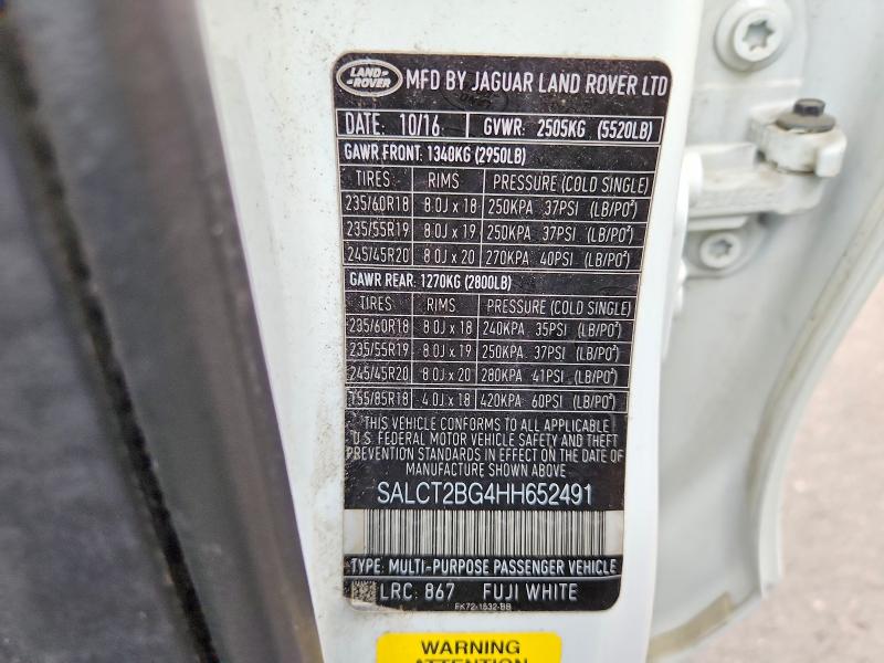 Aukcja sprzedaży 2017 Land Rover Discovery Sport, vin: SALCT2BG4HH652491, numer aukcji: 67856796