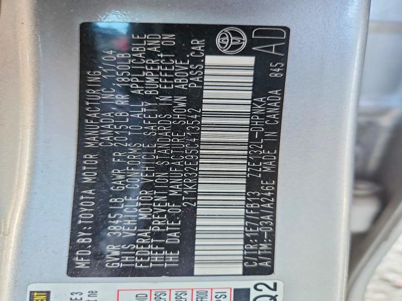 2005 Toyota Matrix მანქანა იყიდება აუქციონზე, vin: 2T1KR32E95C413542, აუქციონის ნომერი: 70152356