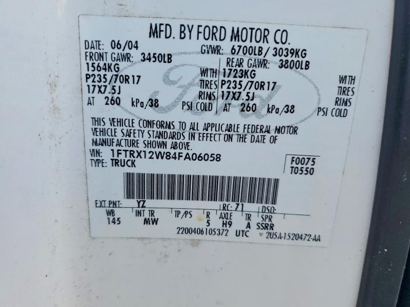 Продаж на аукціоні авто 2004 Ford F150, vin: 1FTRX12W84FA06058, номер лоту: 70123336