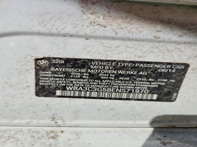 66945836 :رقم المزاد ، WBA3C3G58ENS71970 vin ، 2014 Bmw 320 مزاد بيع