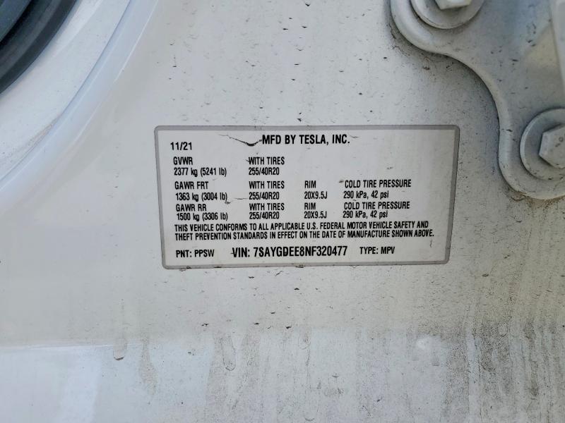 Продажа на аукционе авто 2022 Tesla Model Y, vin: 7SAYGDEE8NF320477, номер лота: 68675596