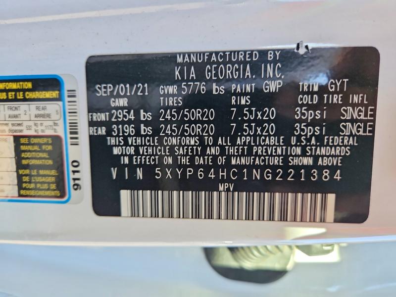 Aukcja sprzedaży 2022 Kia Telluride, vin: 5XYP64HC1NG221384, numer aukcji: 70720096