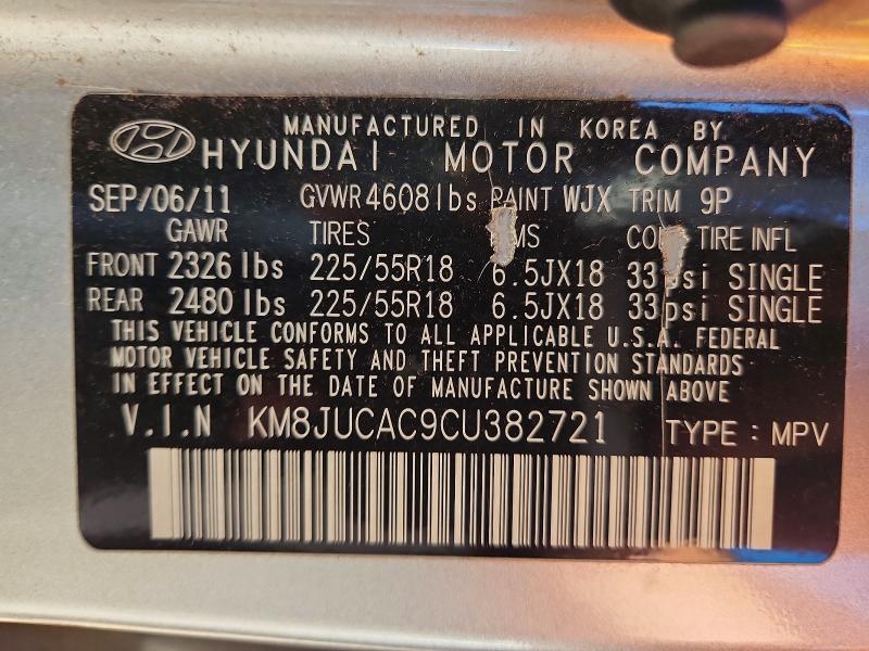 Продаж на аукціоні авто 2012 Hyundai Tucson, vin: KM8JUCAC9CU382721, номер лоту: 68231476