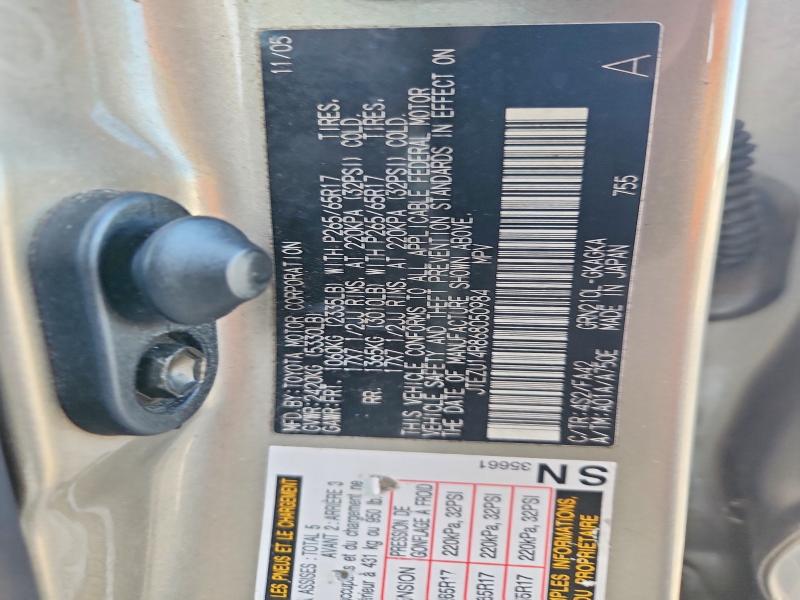 Aukcja sprzedaży 2006 Toyota 4runner, vin: JTEZU14R868050984, numer aukcji: 70691476