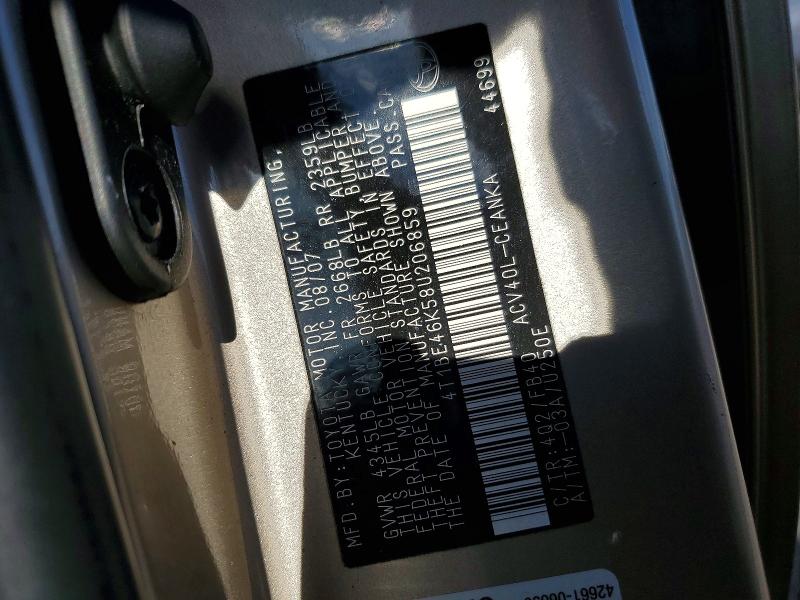Aukcja sprzedaży 2008 Toyota Camry, vin: 4T1BE46K58U206859, numer aukcji: 68681866