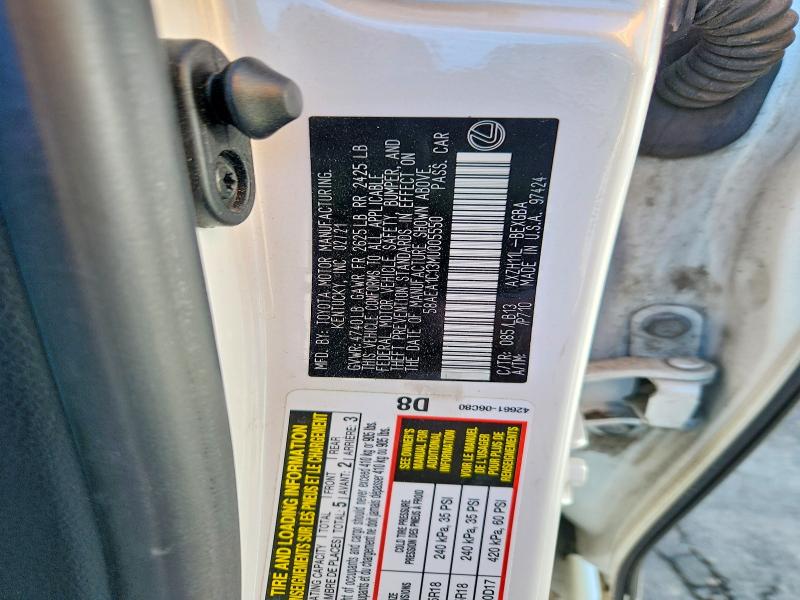 Продаж на аукціоні авто 2021 Lexus Es, vin: 58AEA1C13MU005550, номер лоту: 66759786