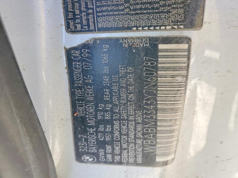 69060936 :رقم المزاد ، WBABM3343YJN60787 vin ، 2000 Bmw 323 مزاد بيع