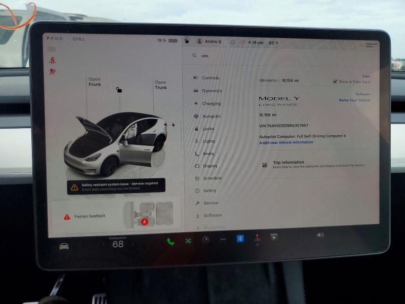 2024 Tesla Model Y მანქანა იყიდება აუქციონზე, vin: 7SAYGDED9RA307487, აუქციონის ნომერი: 65405806