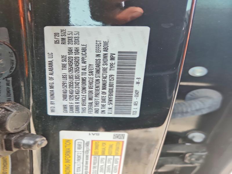 69106336 :رقم المزاد ، 5FNYF8H0XLB011579 vin ، 2020 Honda Passport مزاد بيع