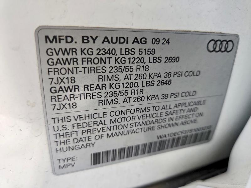 Aukcja sprzedaży 2025 Audi Q3, vin: WA1DECF37S1003233, numer aukcji: 69410116