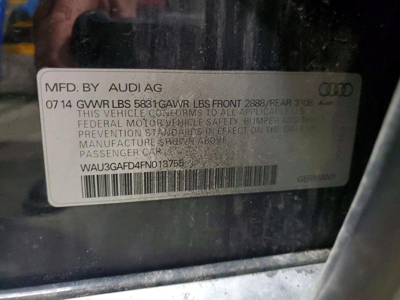 2015 Audi A8 მანქანა იყიდება აუქციონზე, vin: WAU3GAFD4FN013755, აუქციონის ნომერი: 70169236