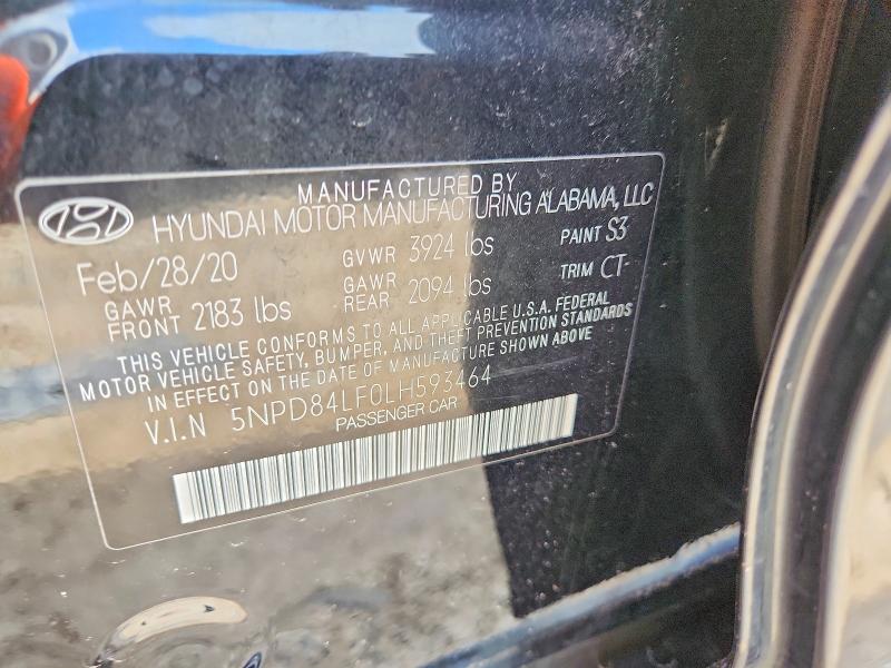 Продаж на аукціоні авто 2020 Hyundai Elantra, vin: 5NPD84LF0LH593464, номер лоту: 67873366