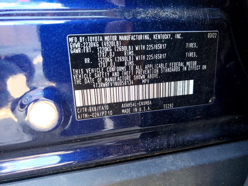 Продажа на аукционе авто 2022 Toyota Rav4, vin: 4T3RWRFV1NU058134, номер лота: 68381586