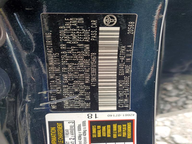 2015 Toyota Avalon მანქანა იყიდება აუქციონზე, vin: 4T1BK1EB6FU154678, აუქციონის ნომერი: 67486446