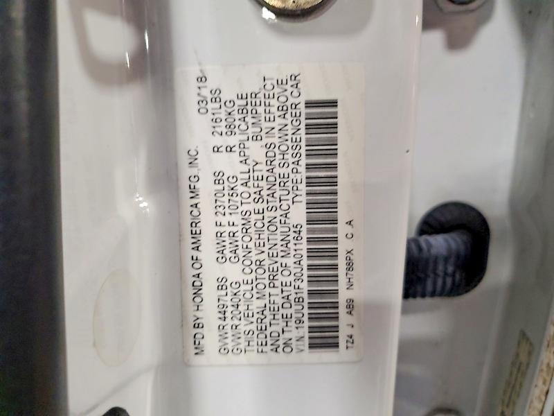 2018 Acura Tlx მანქანა იყიდება აუქციონზე, vin: 19UUB1F30JA011645, აუქციონის ნომერი: 69710856