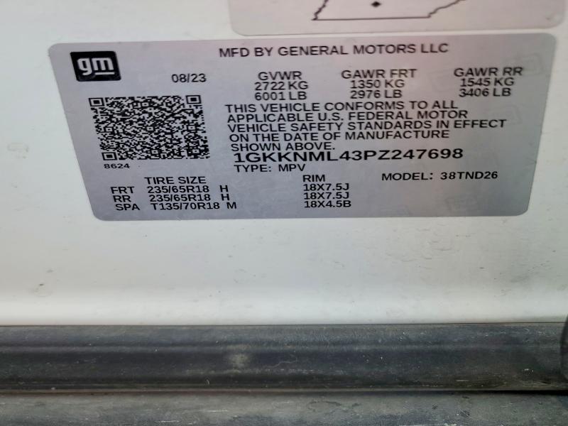 Aukcja sprzedaży 2023 Gmc Acadia, vin: 1GKKNML43PZ247698, numer aukcji: 69106686