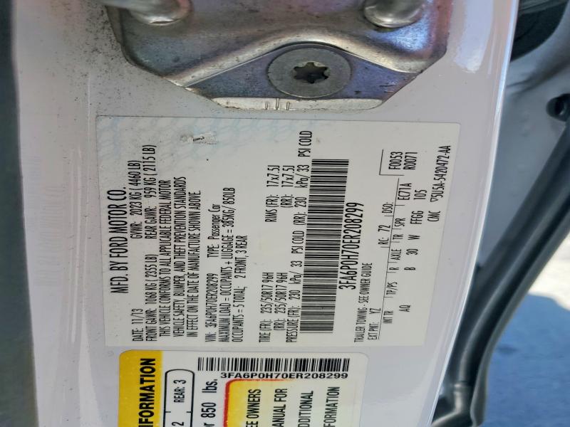 2014 Ford Fusion მანქანა იყიდება აუქციონზე, vin: 3FA6P0H70ER208299, აუქციონის ნომერი: 66857736