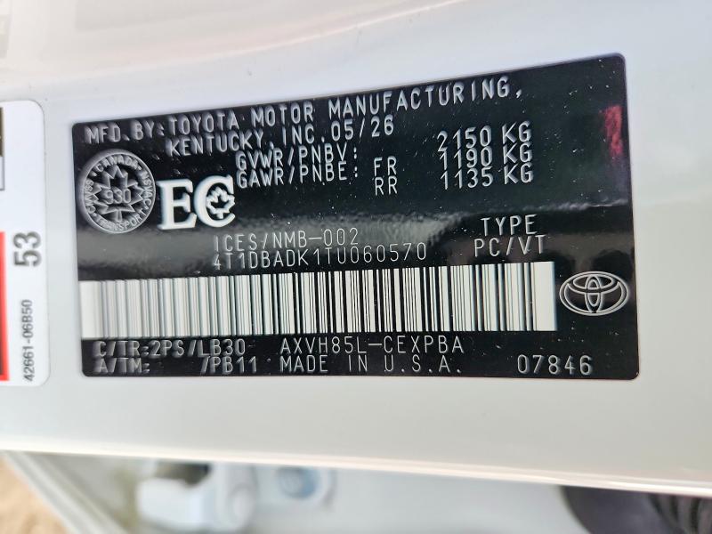 Продажа на аукционе авто 2026 Toyota Camry, vin: 4T1DBADK1TU060570, номер лота: 68946576