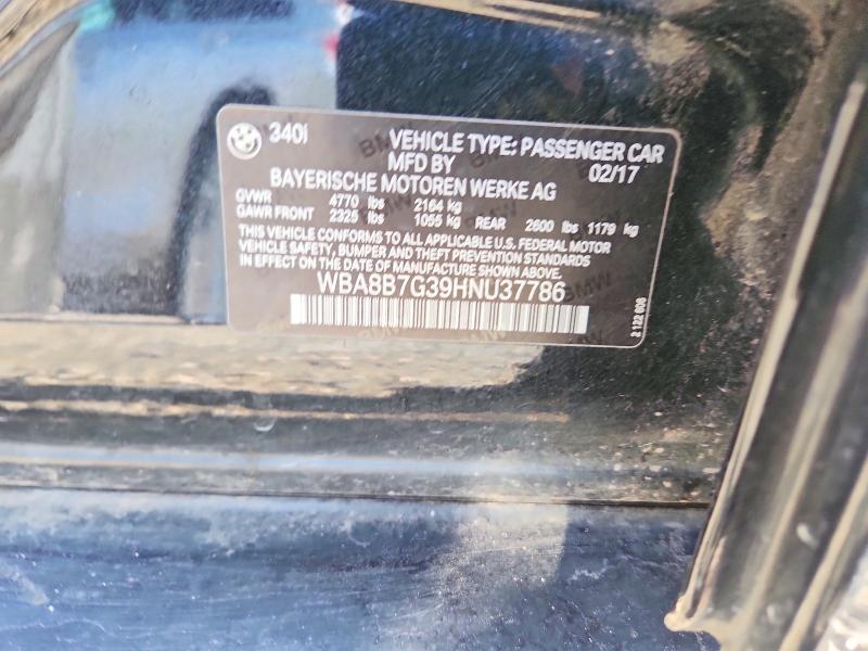 Продаж на аукціоні авто 2017 Bmw 340, vin: WBA8B7G39HNU37786, номер лоту: 69926986