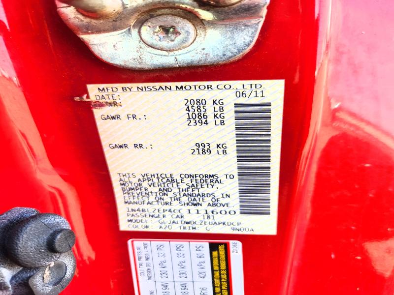 Aukcja sprzedaży 2012 Nissan Altima, vin: 1N4BL2EP4CC111600, numer aukcji: 70245466