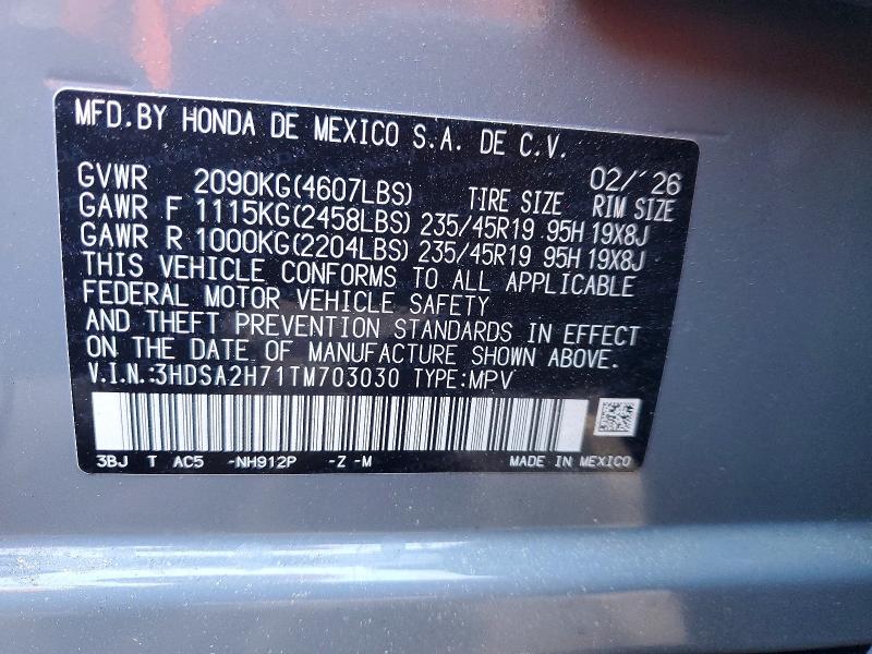 2026 Acura Adx მანქანა იყიდება აუქციონზე, vin: 3HDSA2H71TM703030, აუქციონის ნომერი: 67887266
