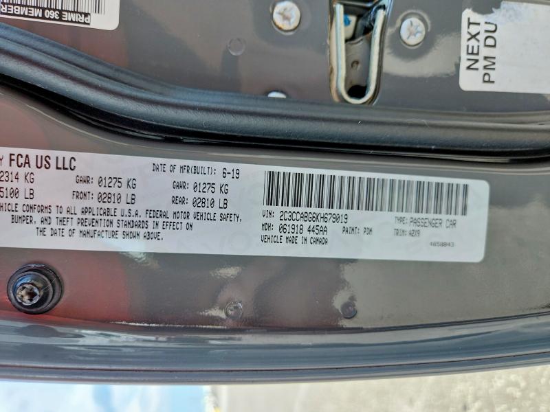 2019 Chrysler 300 მანქანა იყიდება აუქციონზე, vin: 2C3CCABG6KH679019, აუქციონის ნომერი: 68838126