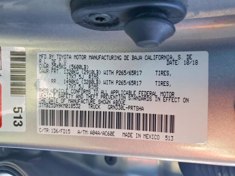 Aukcja sprzedaży 2019 Toyota Tacoma, vin: 3TMBZ5DN9KM018532, numer aukcji: 69363586