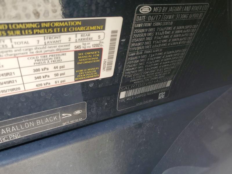 67875526 :رقم المزاد ، SALRTBBV6HA022621 vin ، 2017 Land Rover Discovery مزاد بيع