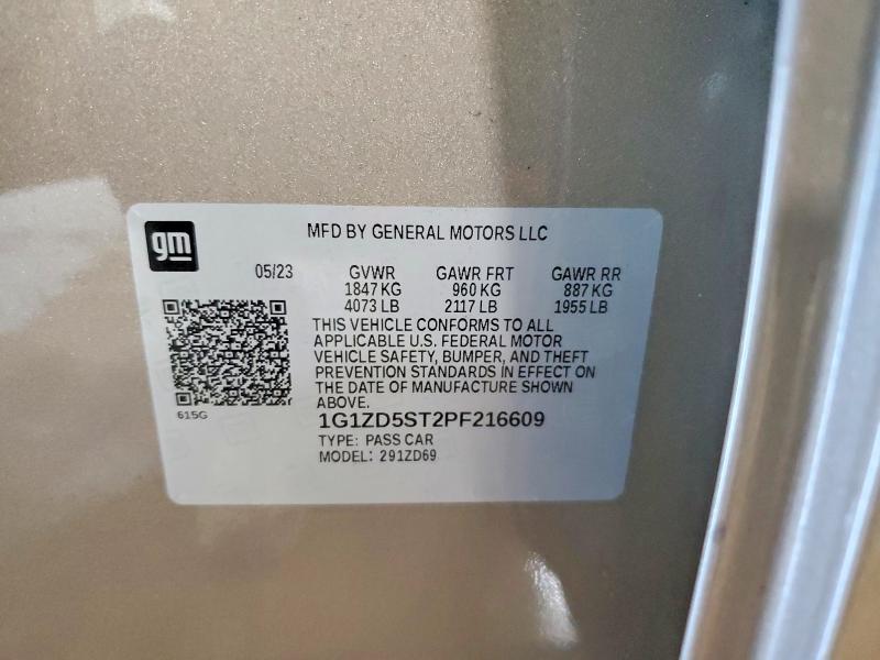 Продаж на аукціоні авто 2023 Chevrolet Malibu, vin: 1G1ZD5ST2PF216609, номер лоту: 68571446