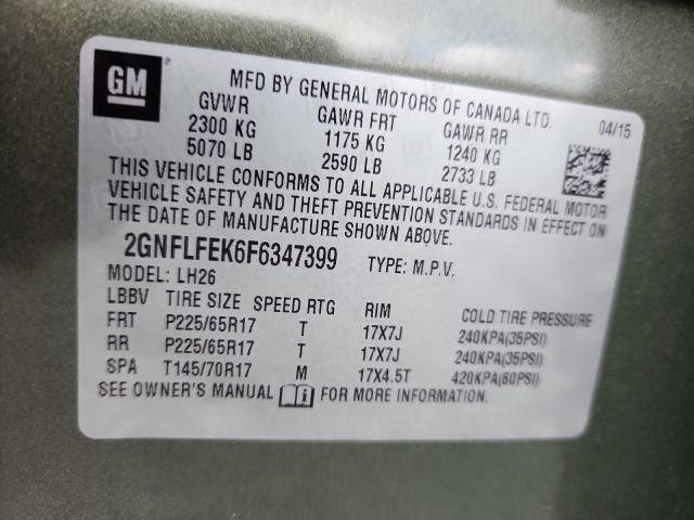 Aukcja sprzedaży 2015 Chevrolet Equinox, vin: 2GNFLFEK6F6347399, numer aukcji: 69956576