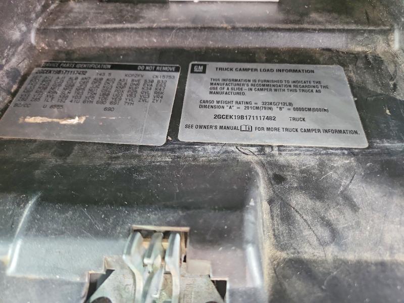66697006 :رقم المزاد ، 2GCEK19B171117482 vin ، 2007 Chevrolet Silverado مزاد بيع