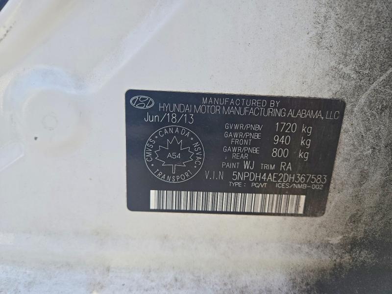 Aukcja sprzedaży 2013 Hyundai Elantra, vin: 5NPDH4AE2DH367583, numer aukcji: 67093326